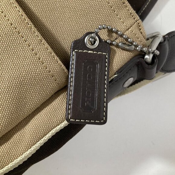 Womens Coach Heritage Web Messenger Bag Canvas Leather A1260-F70587 11 x 14" - Picture 7 of 11